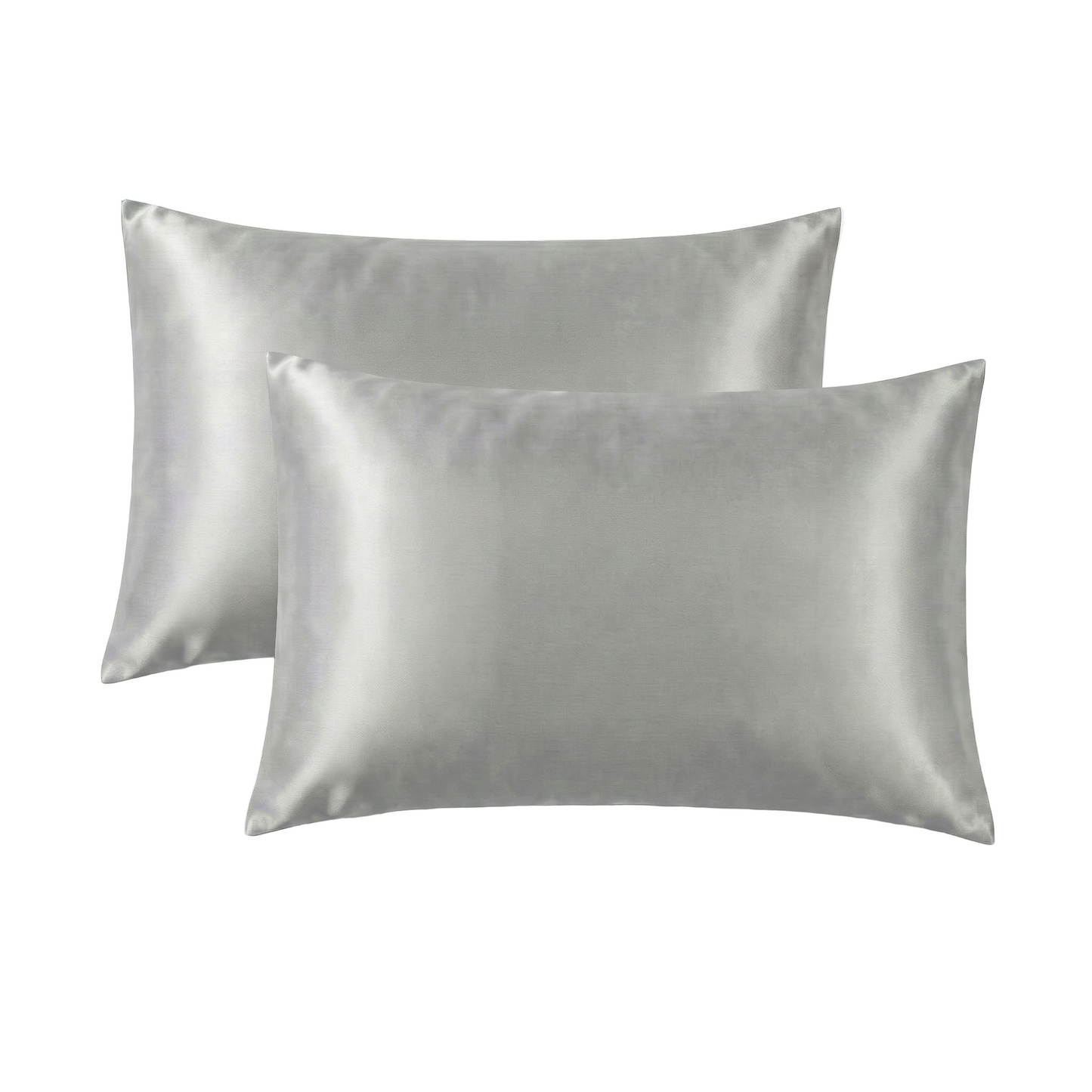 Silber Seidenkissenbezug