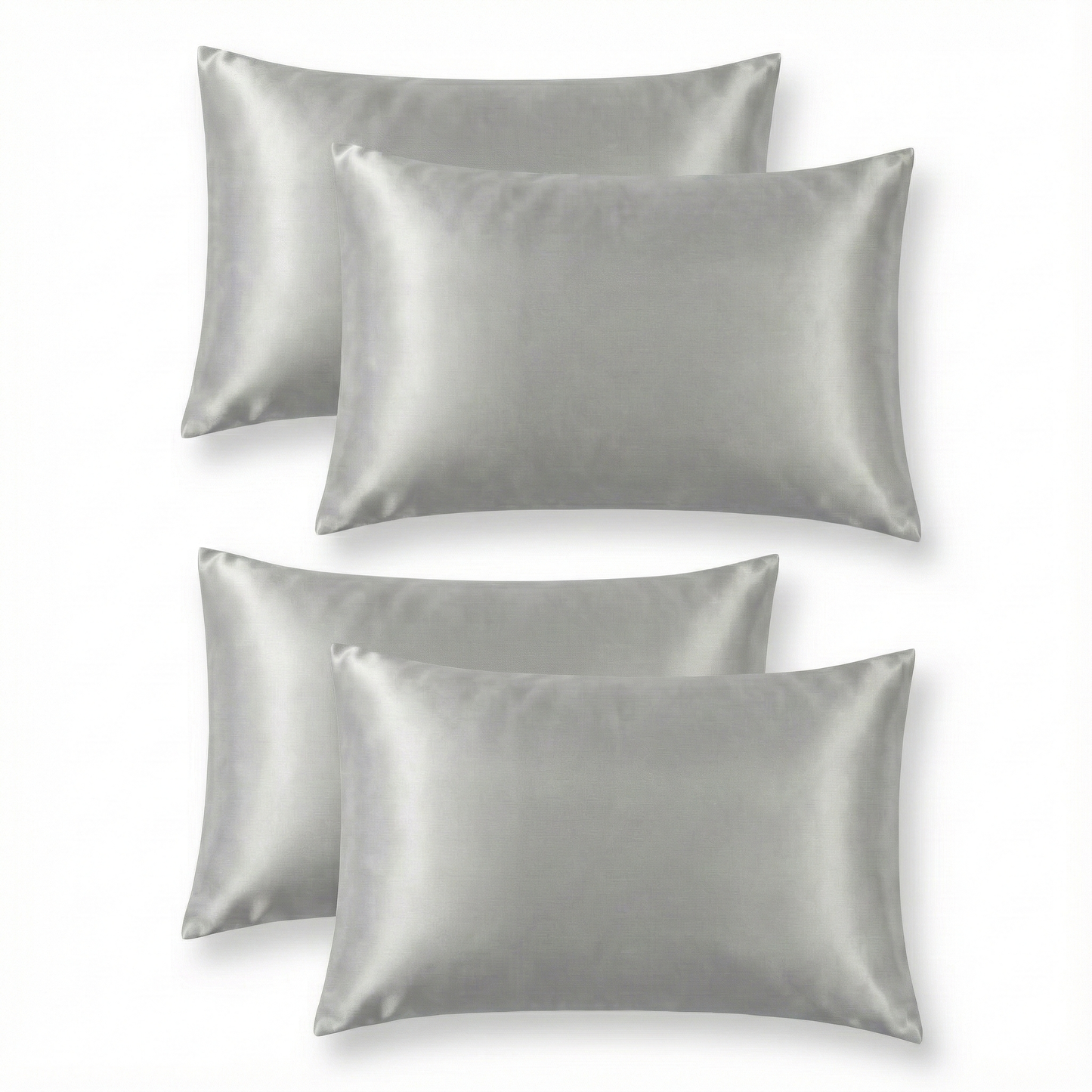 Silber Seidenkissenbezug