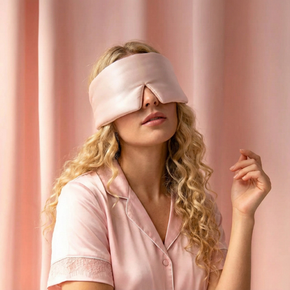 Champagné pink Seiden Augenmaske